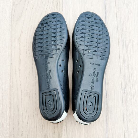 Kate Spade Jelly Flats in Black White Womens Size 6 - Picture 8 of 8